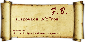 Filipovics Bános névjegykártya